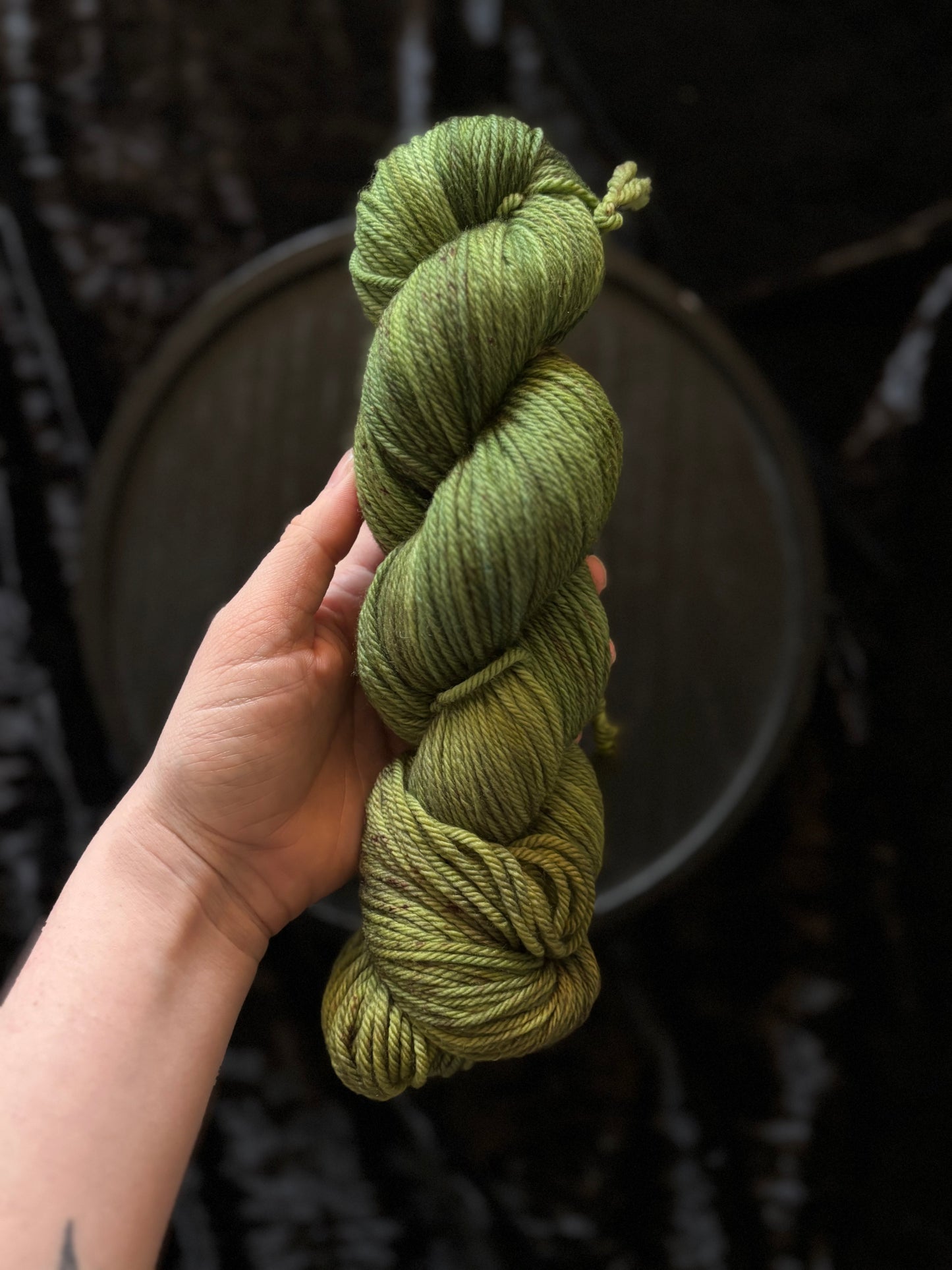 Green with Brown Speckles - Worsted weight