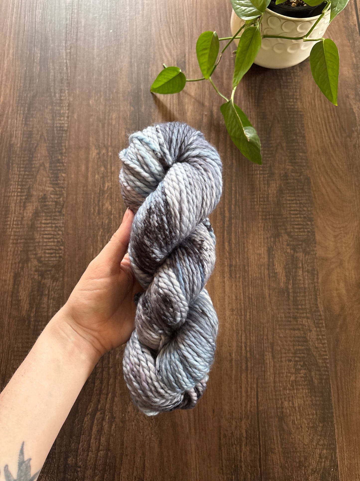 OOAK Blue, grey & black yarn