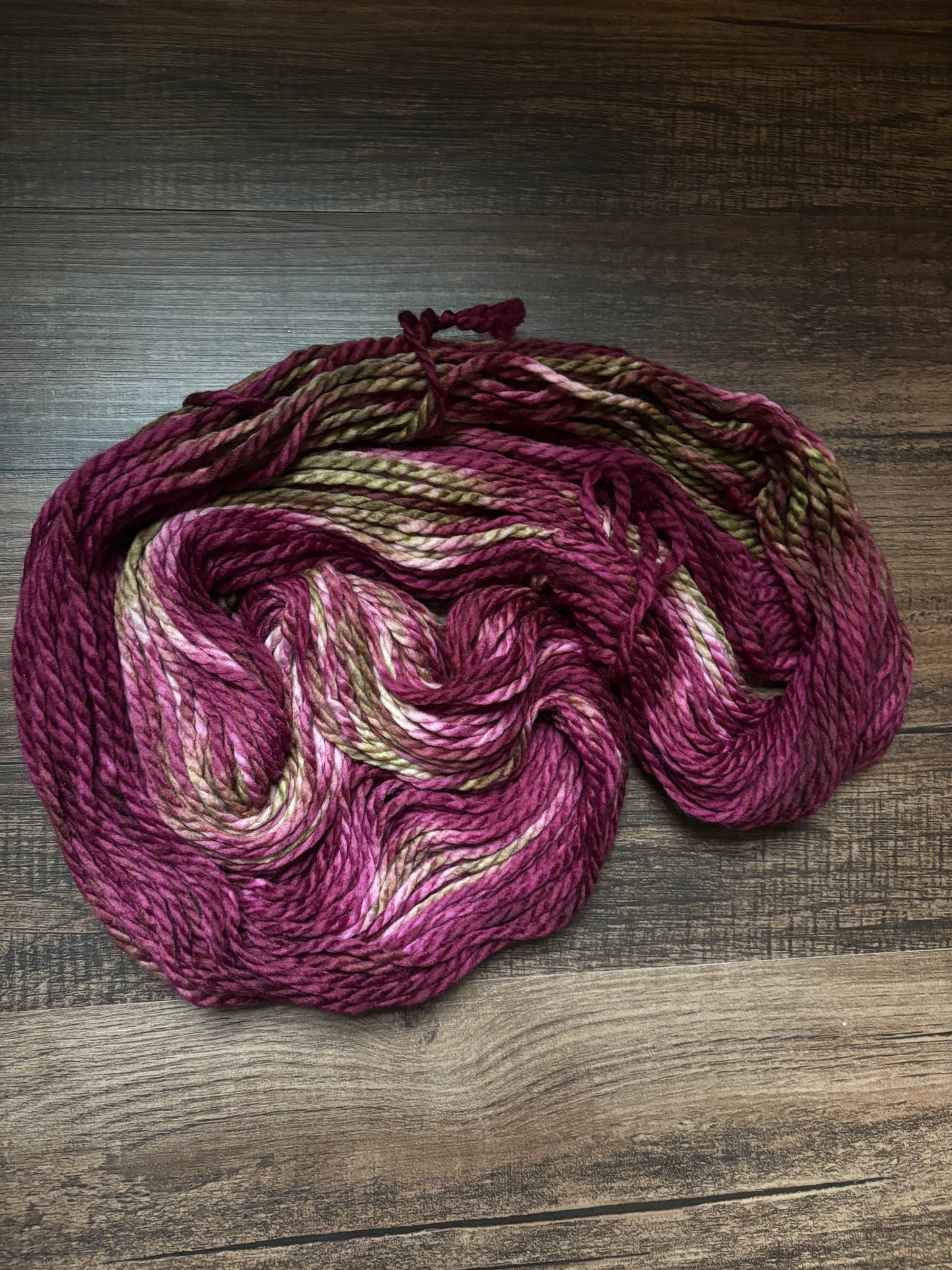 Wine Red with Green Bulky Weight