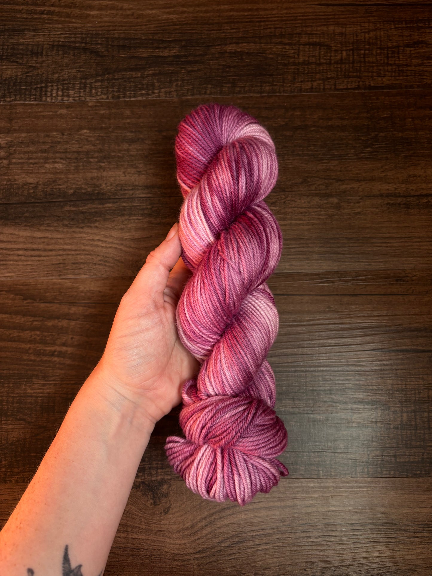 Pink/White on DK weight