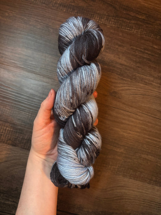 Blue and Black on Worsted Weight