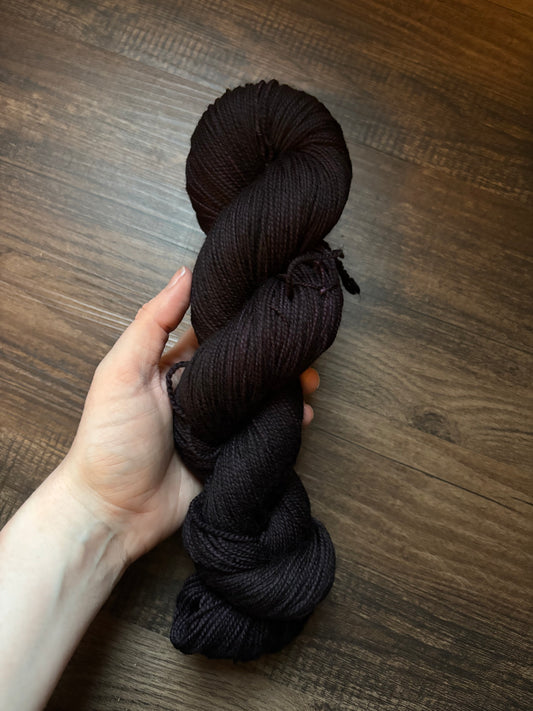 Dark Purpley Black on discontinued sock weight