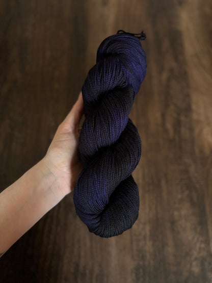 Dark Purple/Black OOAK Sock Weight hank