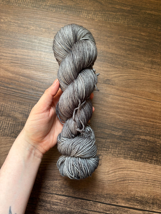 “Gravestone Grey” on discontinued sock weight