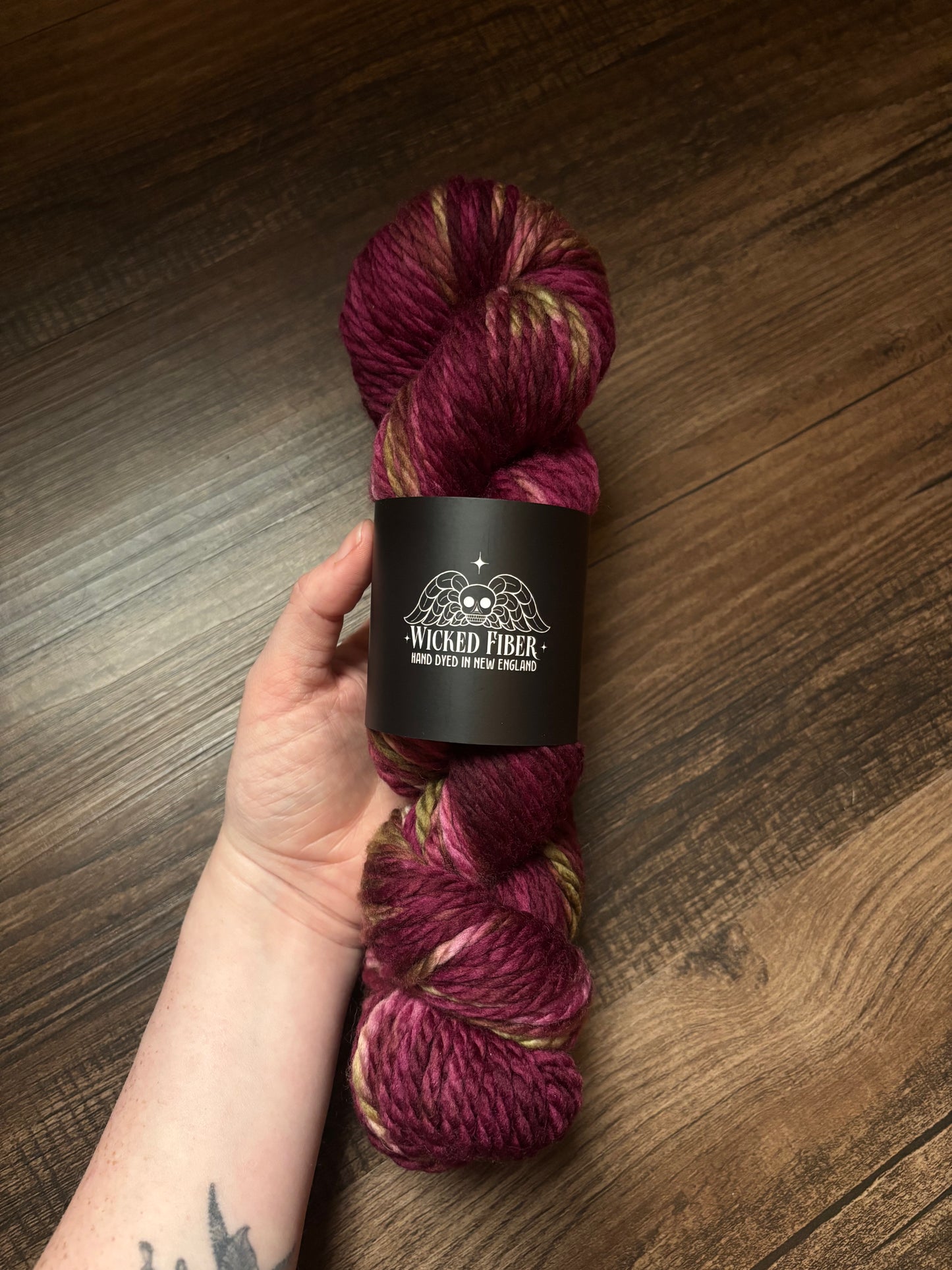Wine Red with Green Bulky Weight